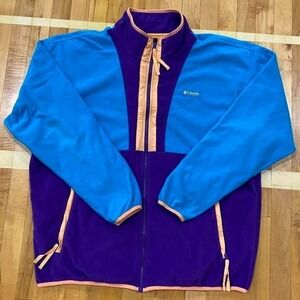 Columbia turquoise and purple fleece jacket fleece Size 2XL